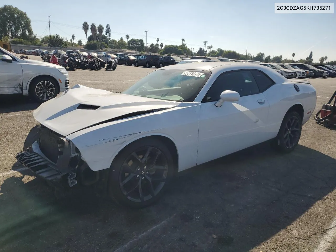 2019 Dodge Challenger Sxt VIN: 2C3CDZAG5KH735271 Lot: 75571574