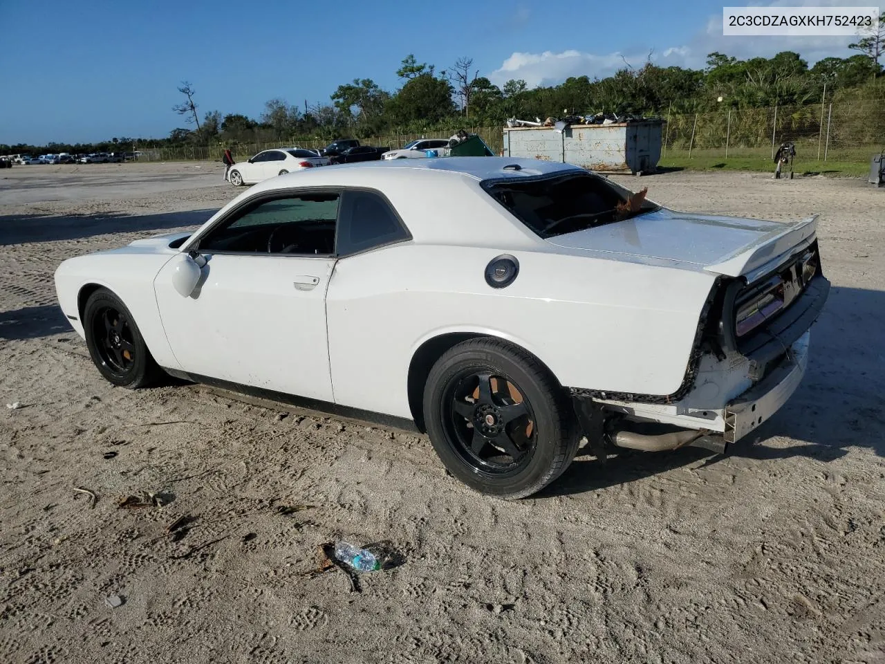 2019 Dodge Challenger Sxt VIN: 2C3CDZAGXKH752423 Lot: 76881064