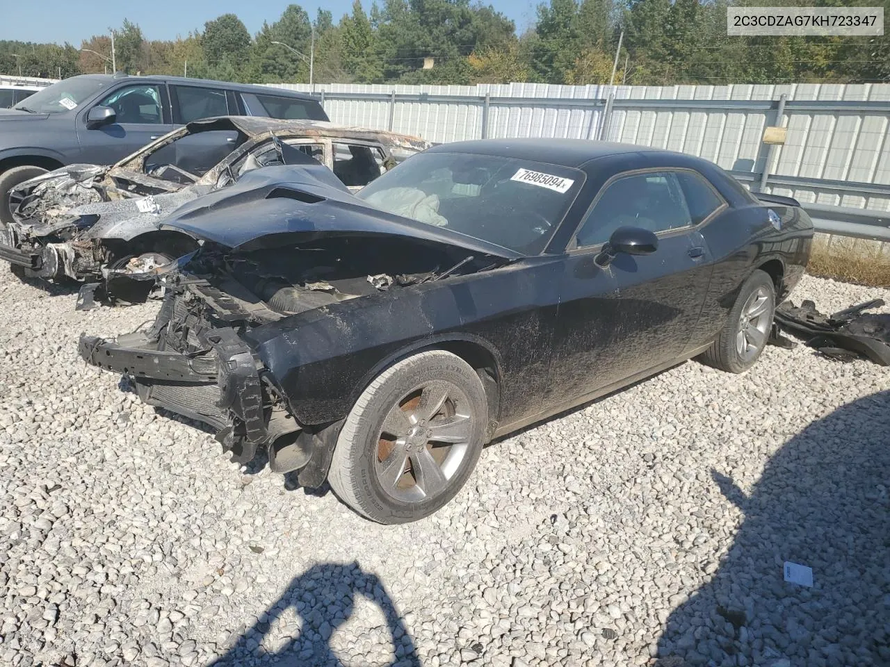 2019 Dodge Challenger Sxt VIN: 2C3CDZAG7KH723347 Lot: 76985094