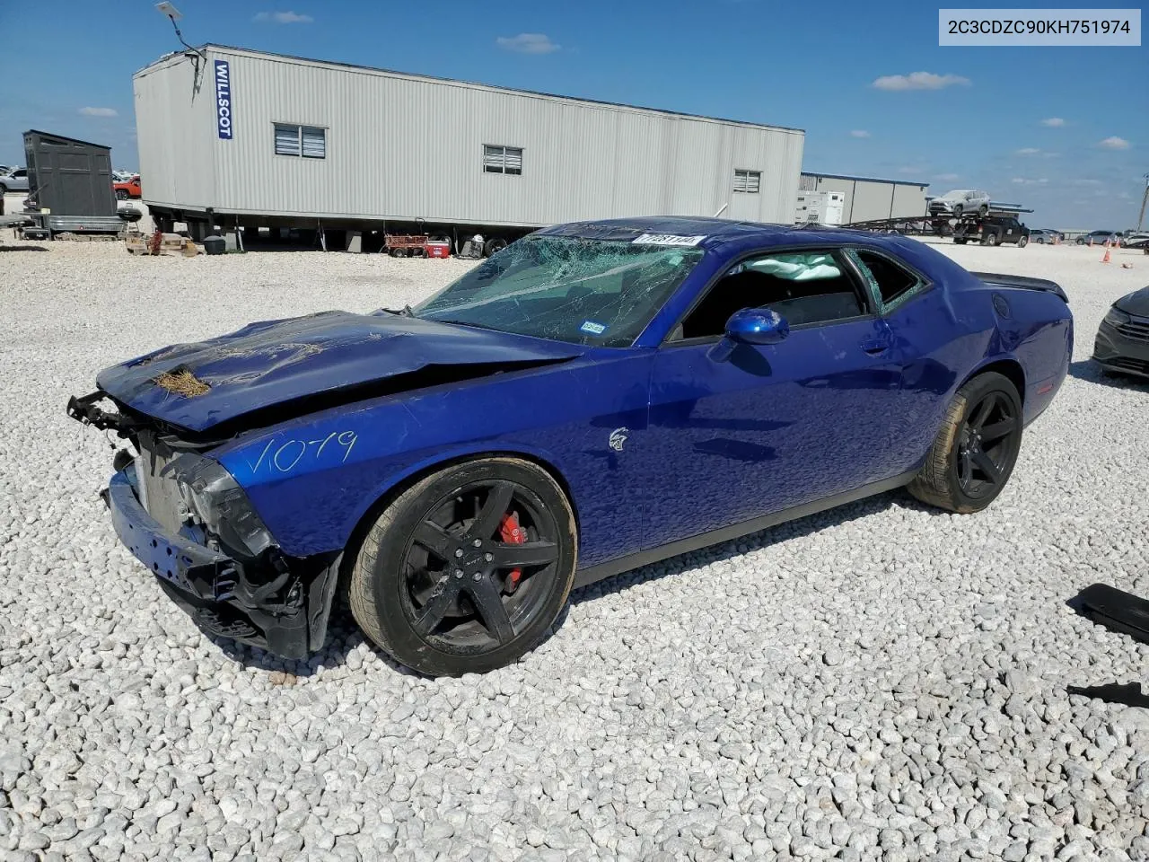 2019 Dodge Challenger Srt Hellcat VIN: 2C3CDZC90KH751974 Lot: 77281144