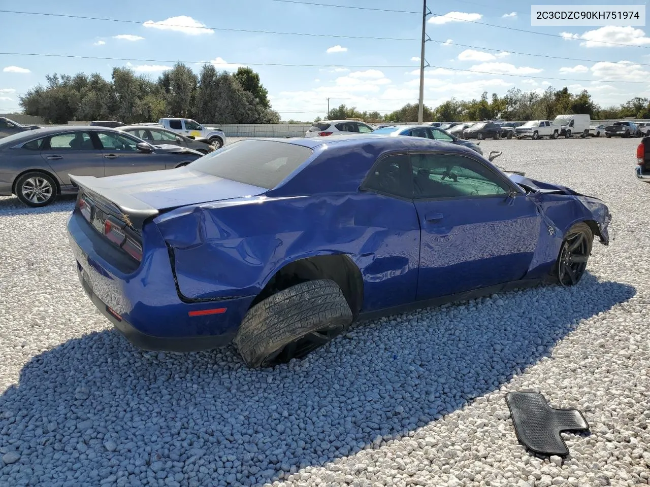 2019 Dodge Challenger Srt Hellcat VIN: 2C3CDZC90KH751974 Lot: 77281144