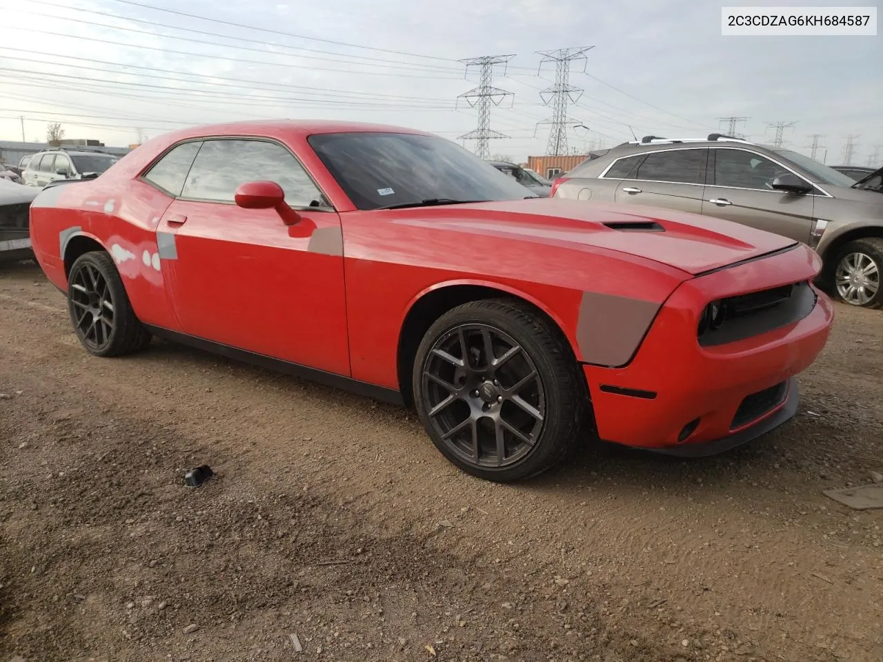 2019 Dodge Challenger Sxt VIN: 2C3CDZAG6KH684587 Lot: 78092424