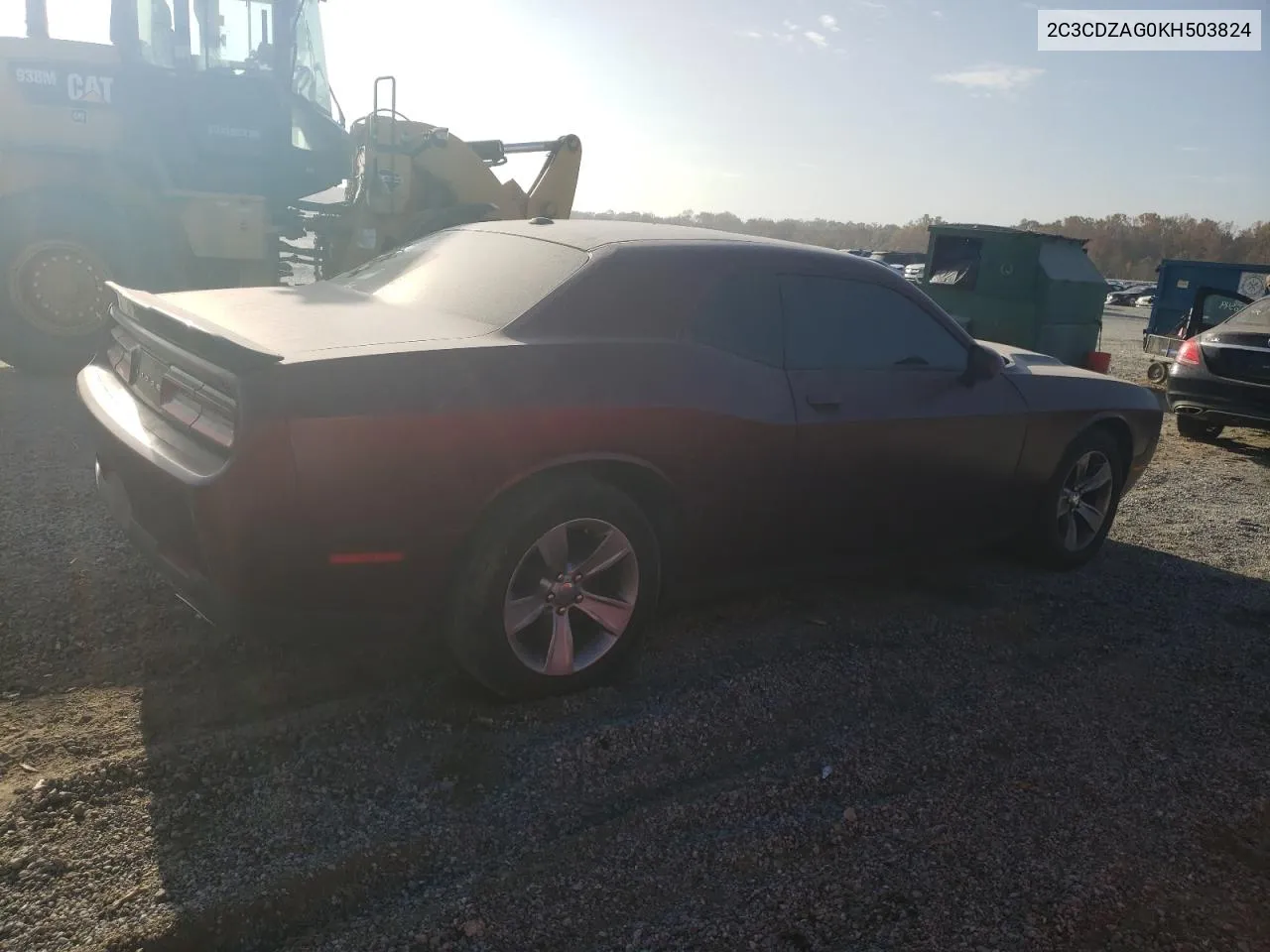 2019 Dodge Challenger Sxt VIN: 2C3CDZAG0KH503824 Lot: 78853744