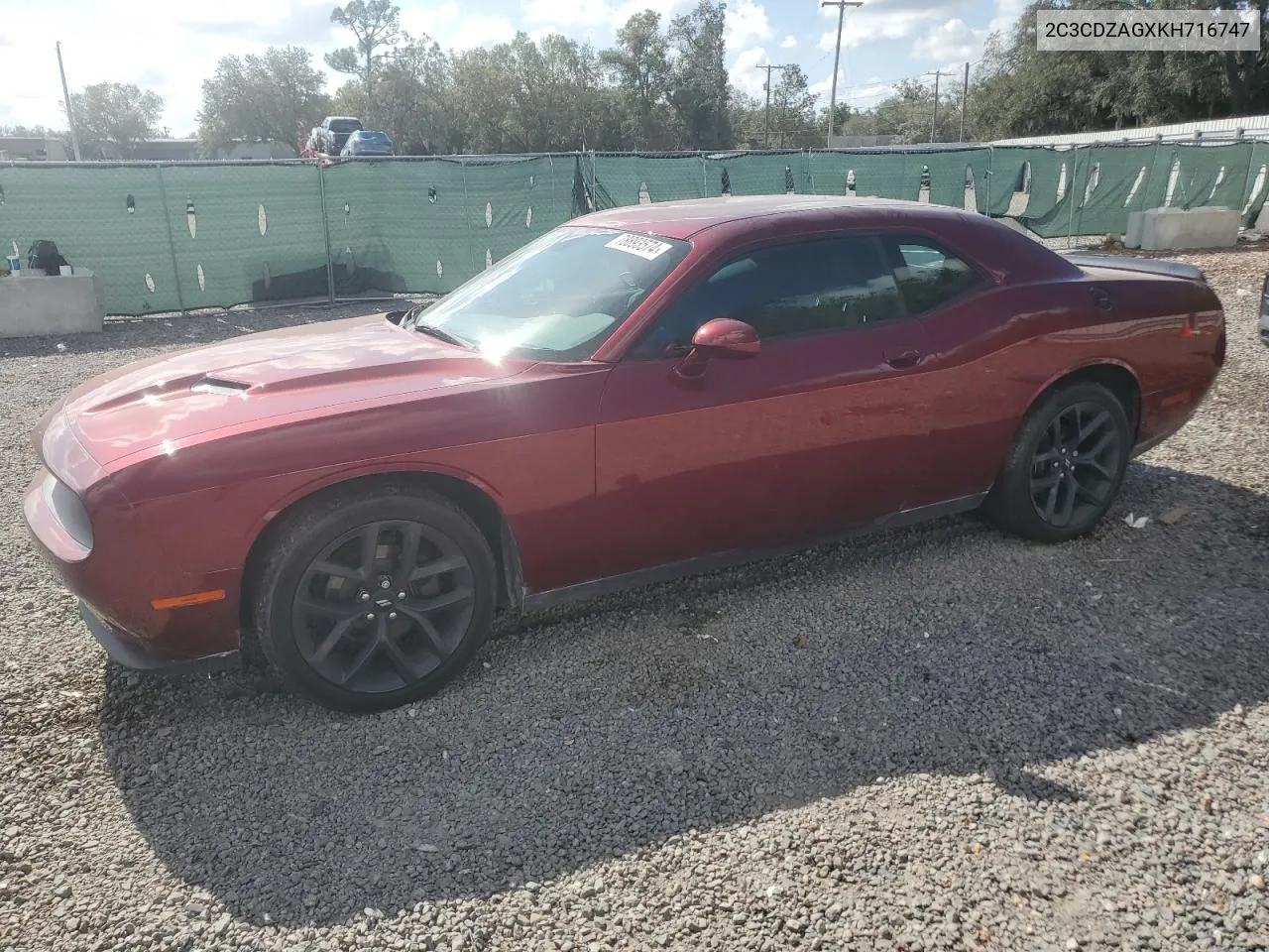 2019 Dodge Challenger Sxt VIN: 2C3CDZAGXKH716747 Lot: 78893574