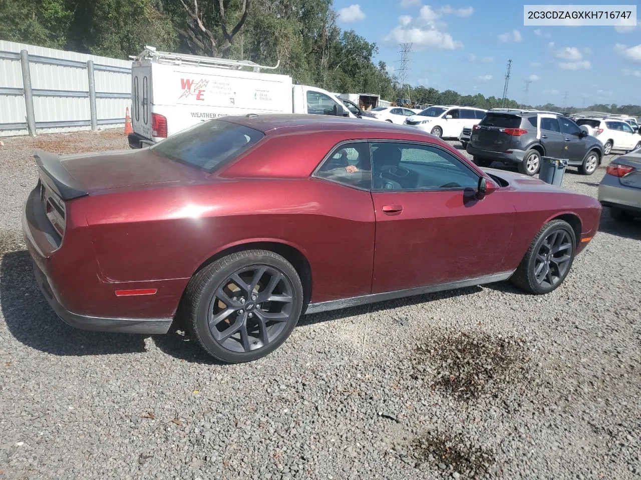 2019 Dodge Challenger Sxt VIN: 2C3CDZAGXKH716747 Lot: 78893574