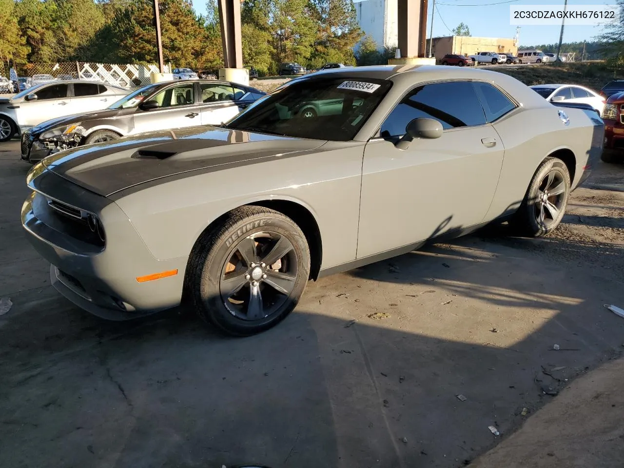 2019 Dodge Challenger Sxt VIN: 2C3CDZAGXKH676122 Lot: 80085934