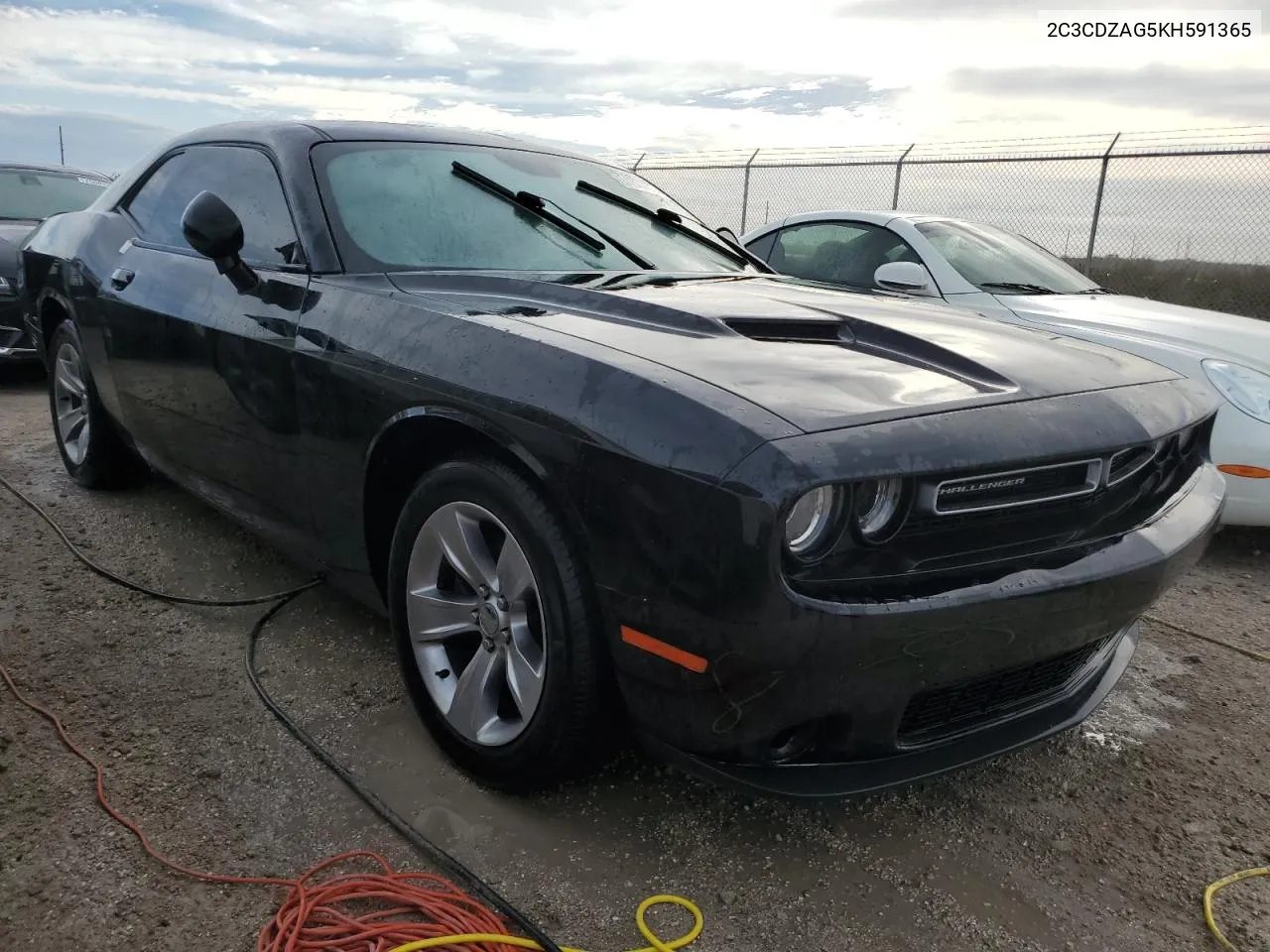 2019 Dodge Challenger Sxt VIN: 2C3CDZAG5KH591365 Lot: 80329034