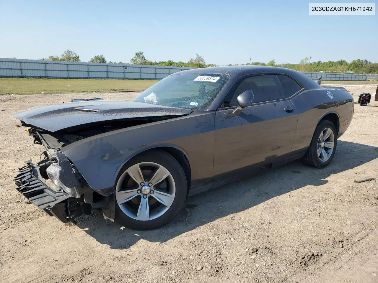 2019 Dodge Challenger Sxt VIN: 2C3CDZAG1KH671942 Lot: 80639374