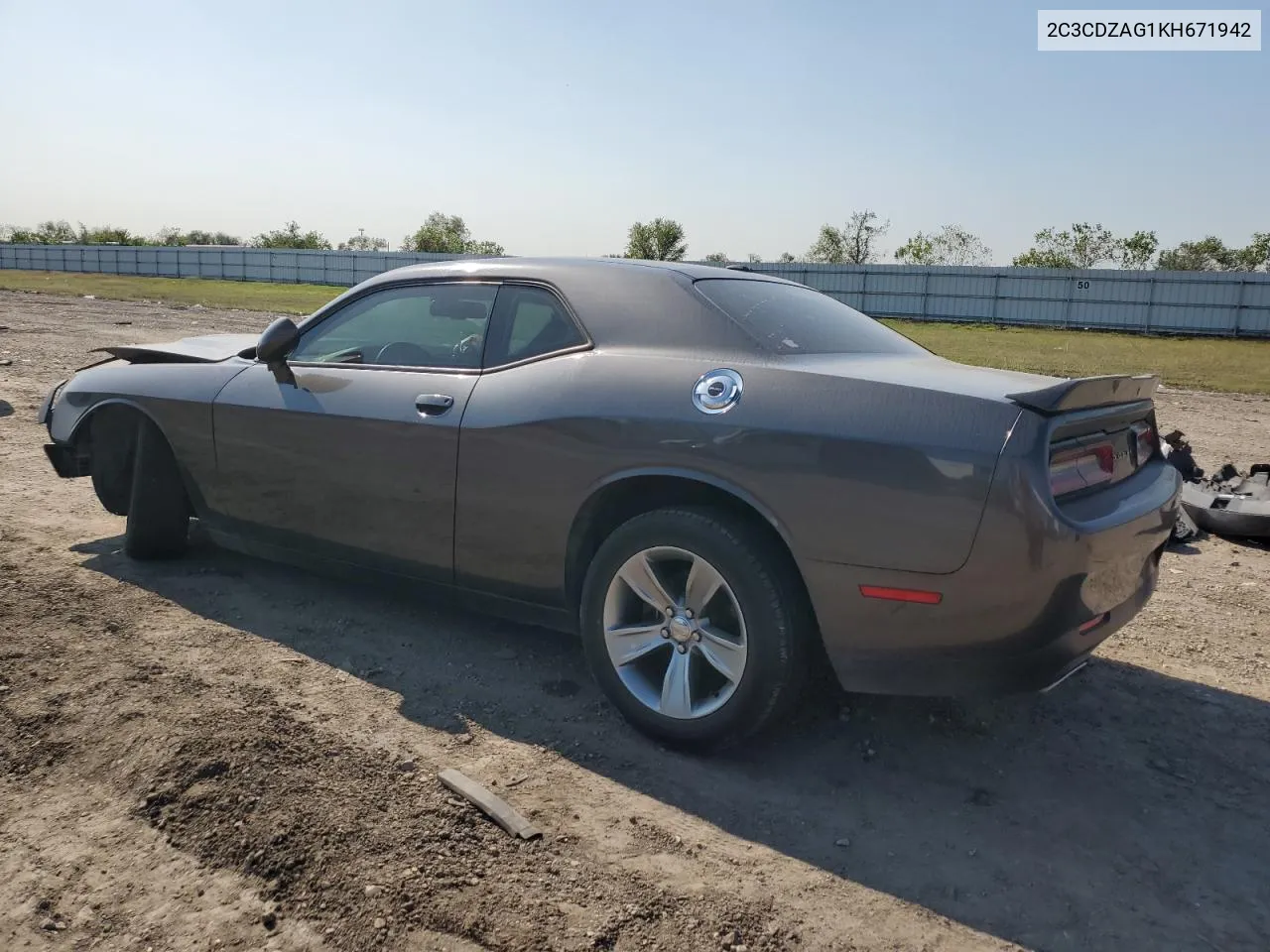 2019 Dodge Challenger Sxt VIN: 2C3CDZAG1KH671942 Lot: 80639374