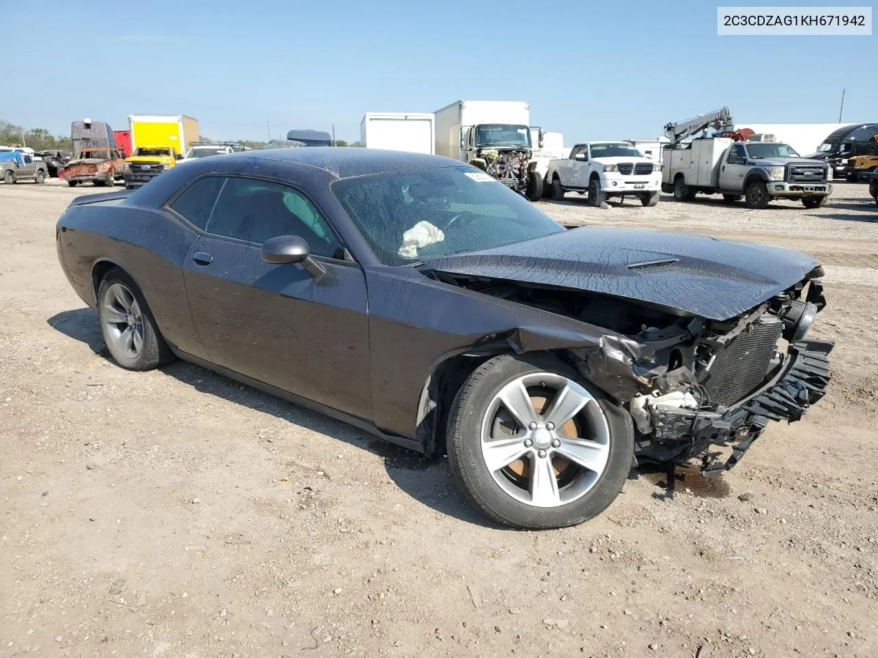 2019 Dodge Challenger Sxt VIN: 2C3CDZAG1KH671942 Lot: 80639374