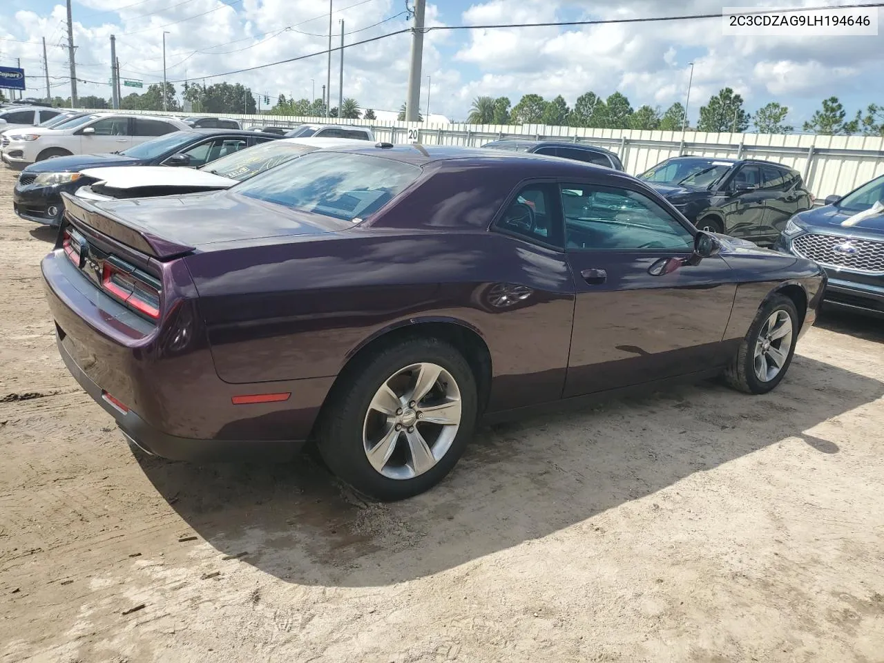 2020 Dodge Challenger Sxt VIN: 2C3CDZAG9LH194646 Lot: 73712284