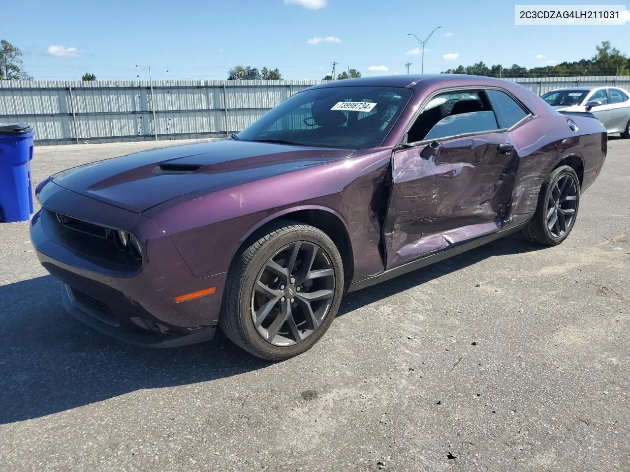 2020 Dodge Challenger Sxt VIN: 2C3CDZAG4LH211031 Lot: 73998734