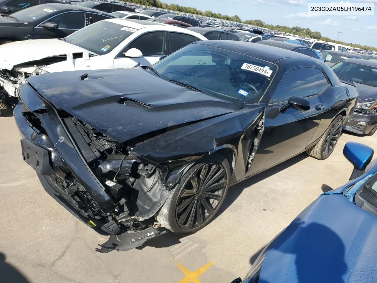 2020 Dodge Challenger Sxt VIN: 2C3CDZAG5LH196474 Lot: 76750494