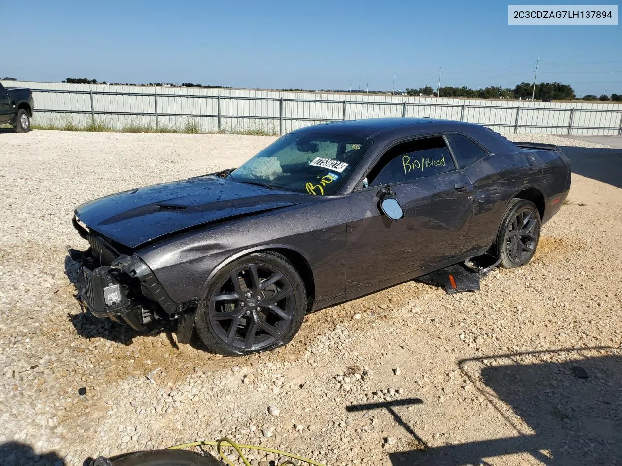 2020 Dodge Challenger Sxt VIN: 2C3CDZAG7LH137894 Lot: 77538274