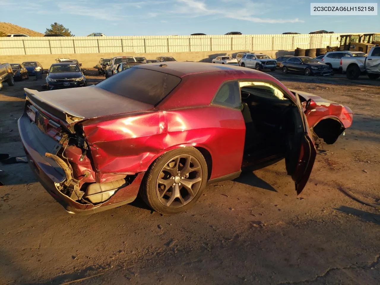 2020 Dodge Challenger Sxt VIN: 2C3CDZAG6LH152158 Lot: 80736024