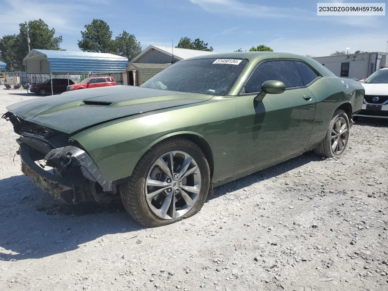 2021 Dodge Challenger Sxt VIN: 2C3CDZGG9MH597566 Lot: 51458134