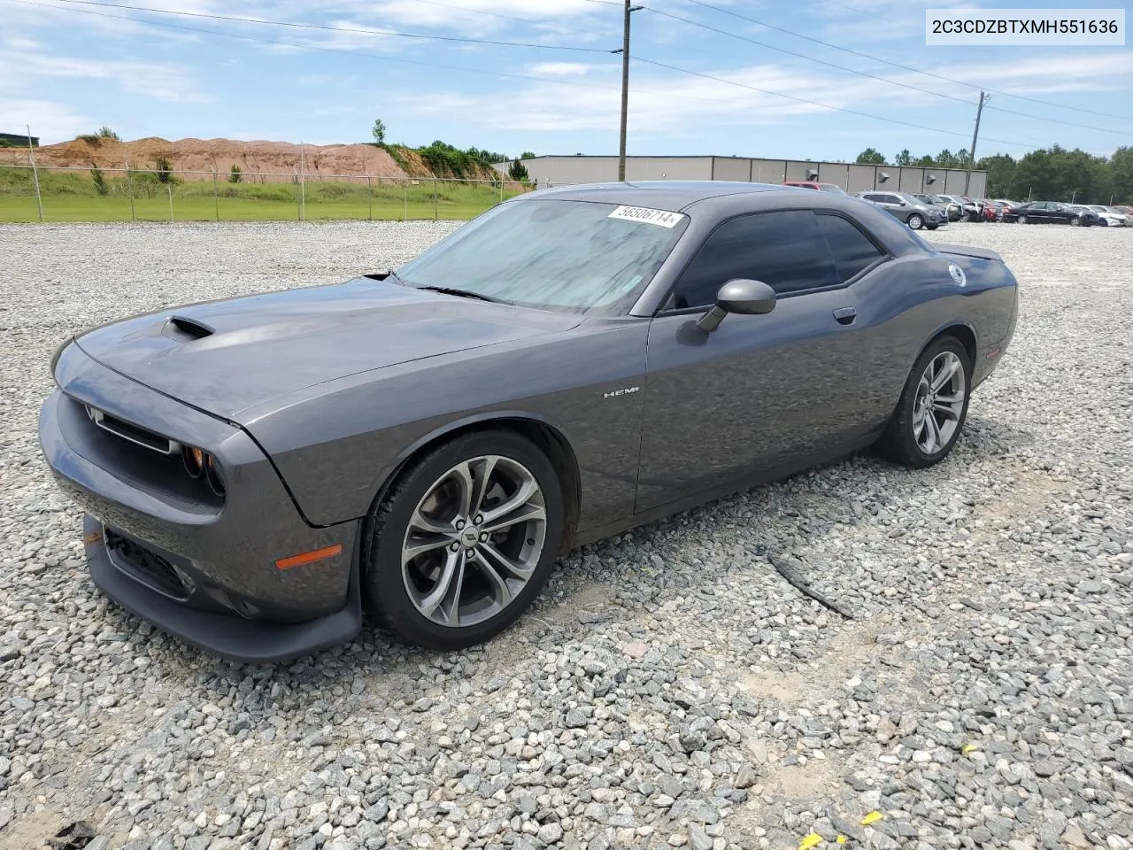 2021 Dodge Challenger R/T VIN: 2C3CDZBTXMH551636 Lot: 56506714