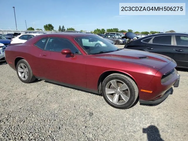 2021 Dodge Challenger Sxt VIN: 2C3CDZAG4MH506275 Lot: 59978294