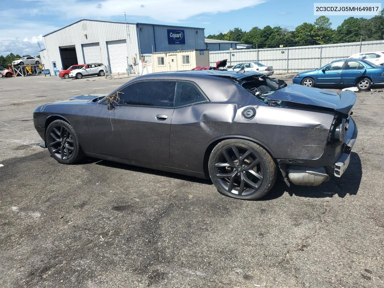 2021 Dodge Challenger Gt VIN: 2C3CDZJG5MH649817 Lot: 63555904