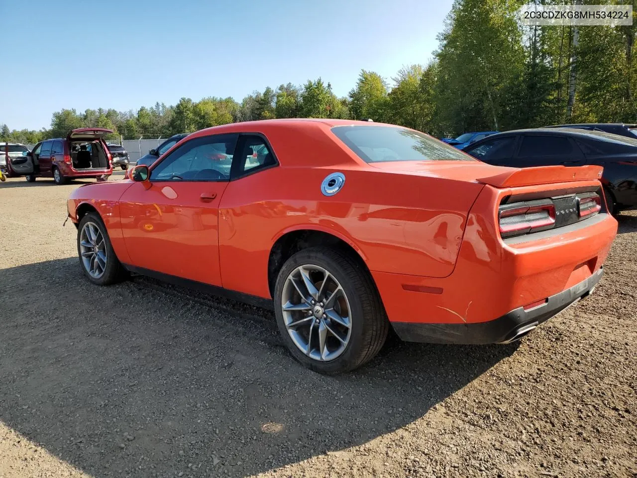 2C3CDZKG8MH534224 2021 Dodge Challenger Gt