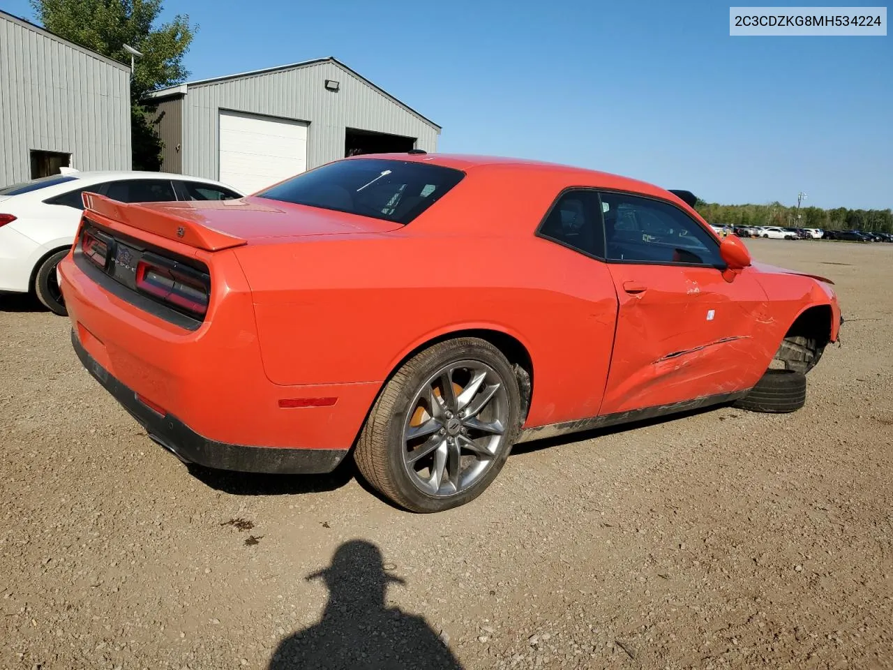 2021 Dodge Challenger Gt VIN: 2C3CDZKG8MH534224 Lot: 69364064