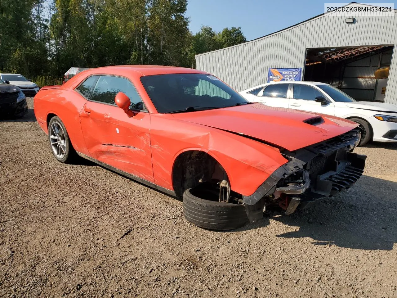 2021 Dodge Challenger Gt VIN: 2C3CDZKG8MH534224 Lot: 69364064