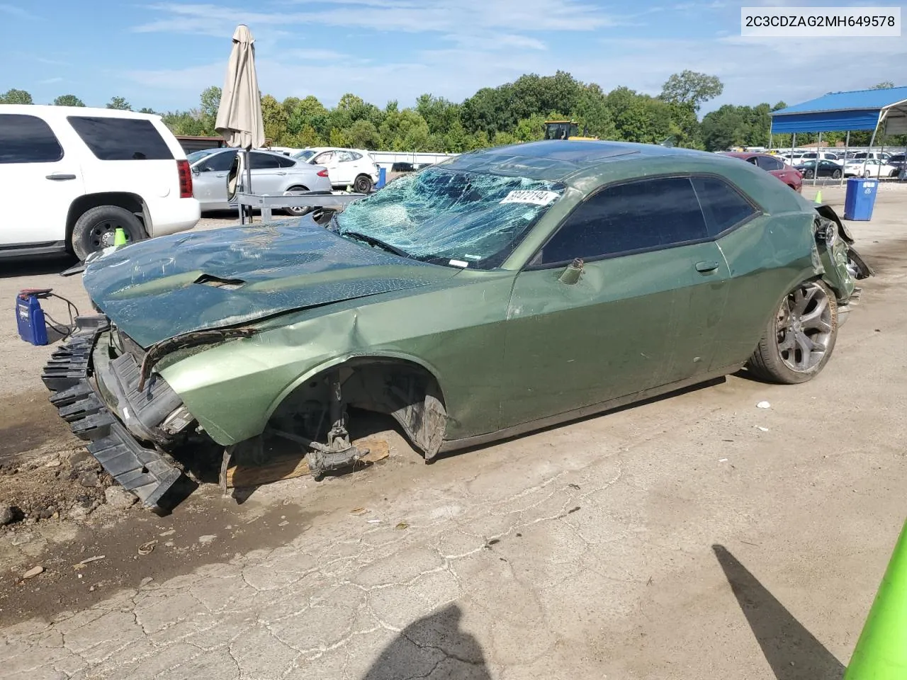 2021 Dodge Challenger Sxt VIN: 2C3CDZAG2MH649578 Lot: 69472194