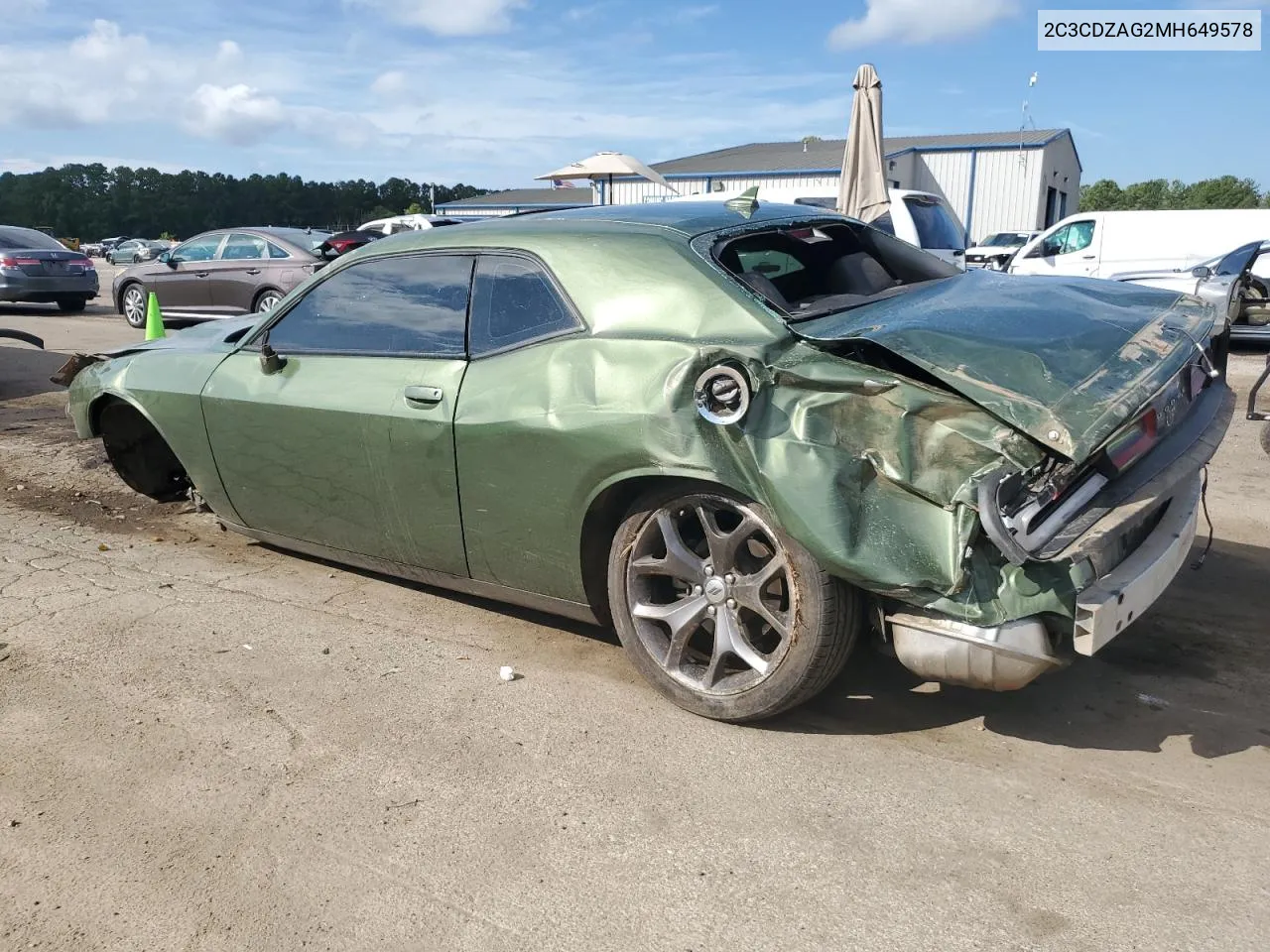 2021 Dodge Challenger Sxt VIN: 2C3CDZAG2MH649578 Lot: 69472194