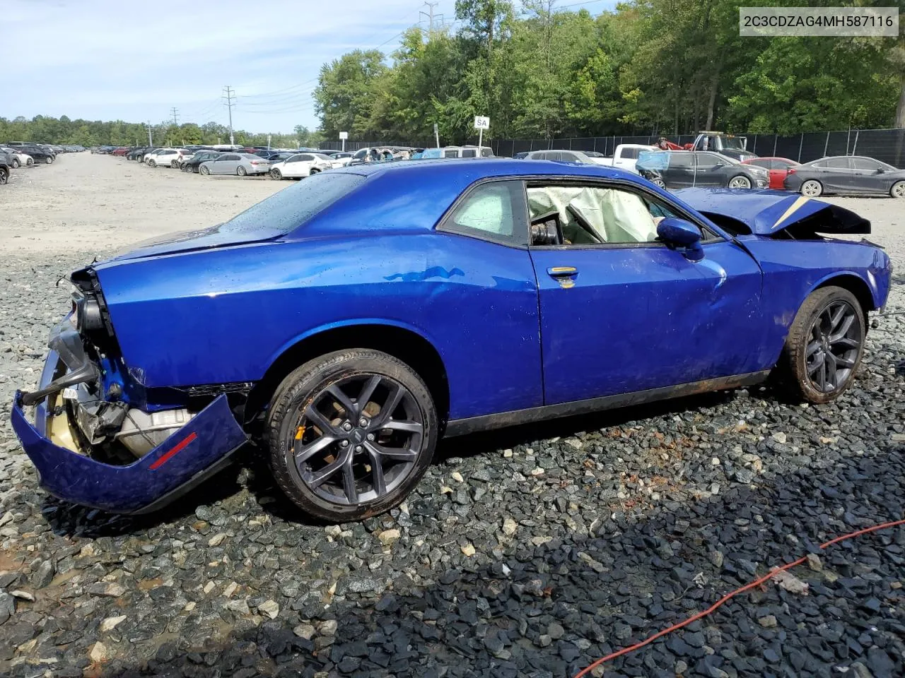 2021 Dodge Challenger Sxt VIN: 2C3CDZAG4MH587116 Lot: 69972504