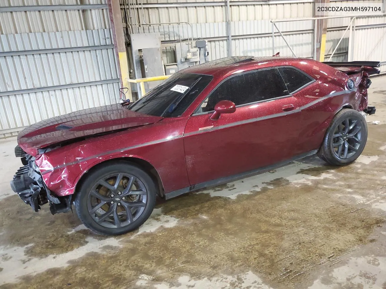 2021 Dodge Challenger Sxt VIN: 2C3CDZAG3MH597104 Lot: 70331424