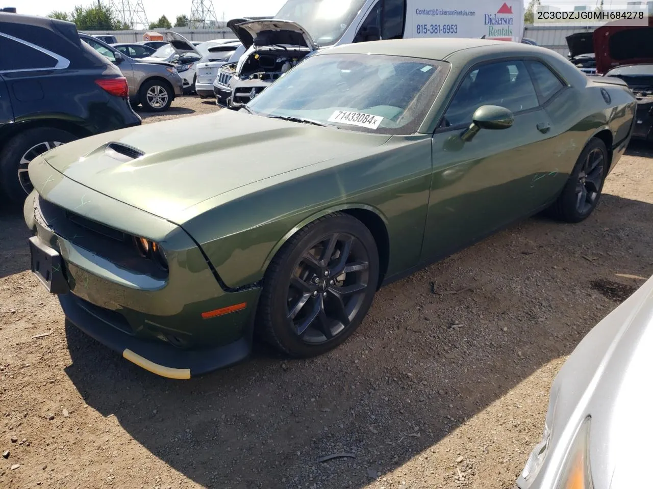 2021 Dodge Challenger Gt VIN: 2C3CDZJG0MH684278 Lot: 71433084