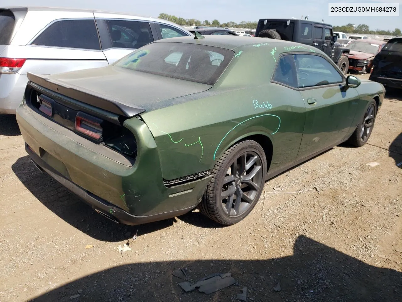 2021 Dodge Challenger Gt VIN: 2C3CDZJG0MH684278 Lot: 71433084