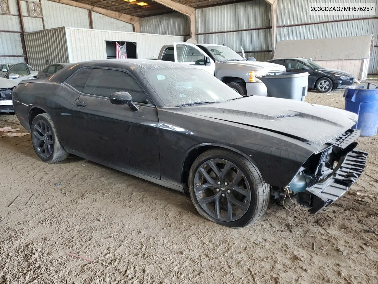 2021 Dodge Challenger Sxt VIN: 2C3CDZAG7MH676257 Lot: 72140654