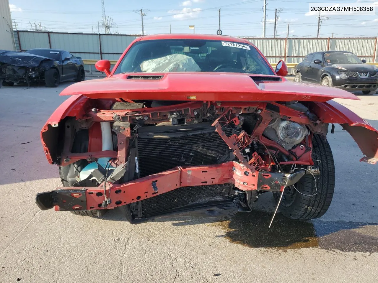 2021 Dodge Challenger Sxt VIN: 2C3CDZAG7MH508358 Lot: 72187254