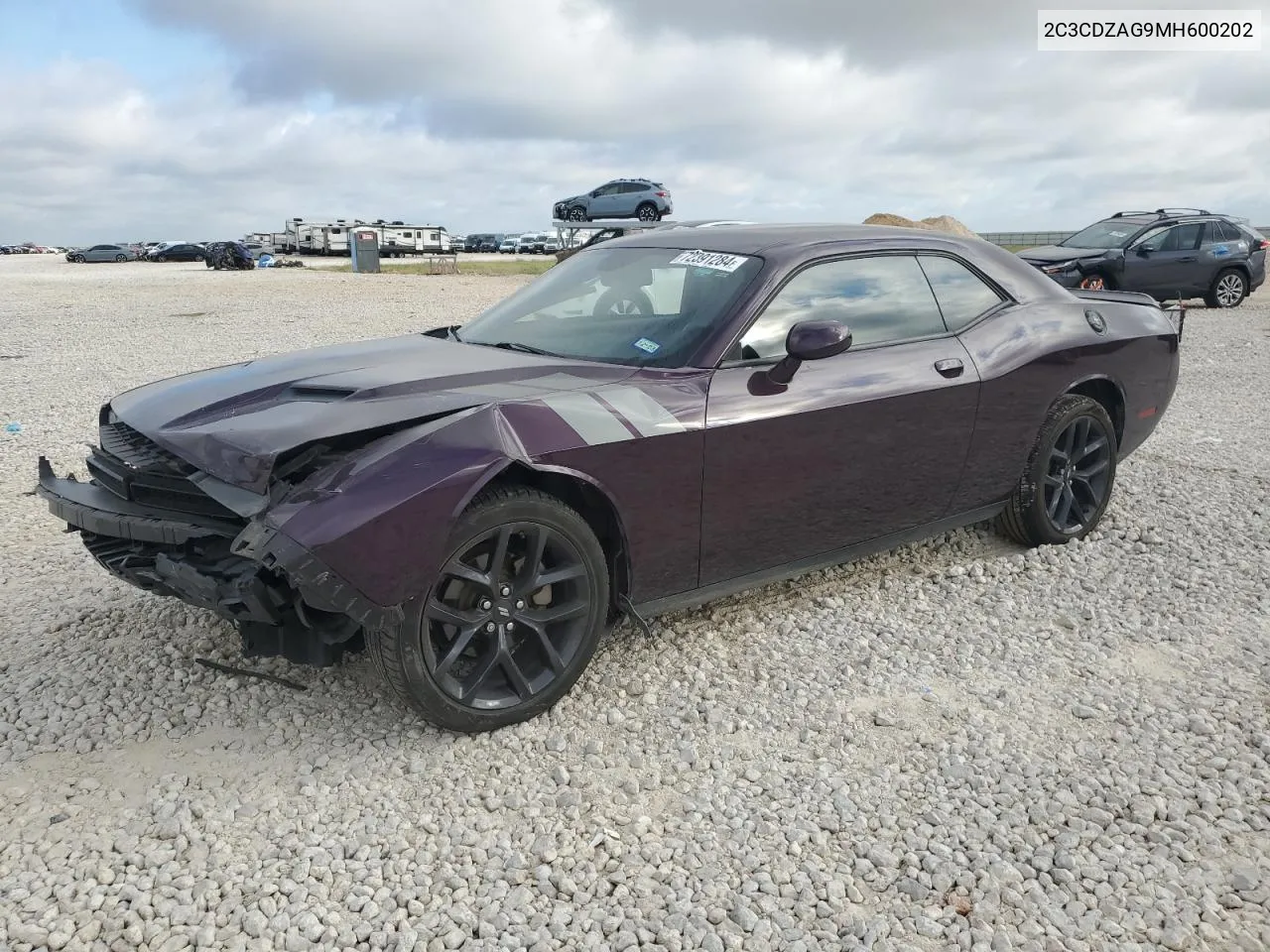 2021 Dodge Challenger Sxt VIN: 2C3CDZAG9MH600202 Lot: 72391284