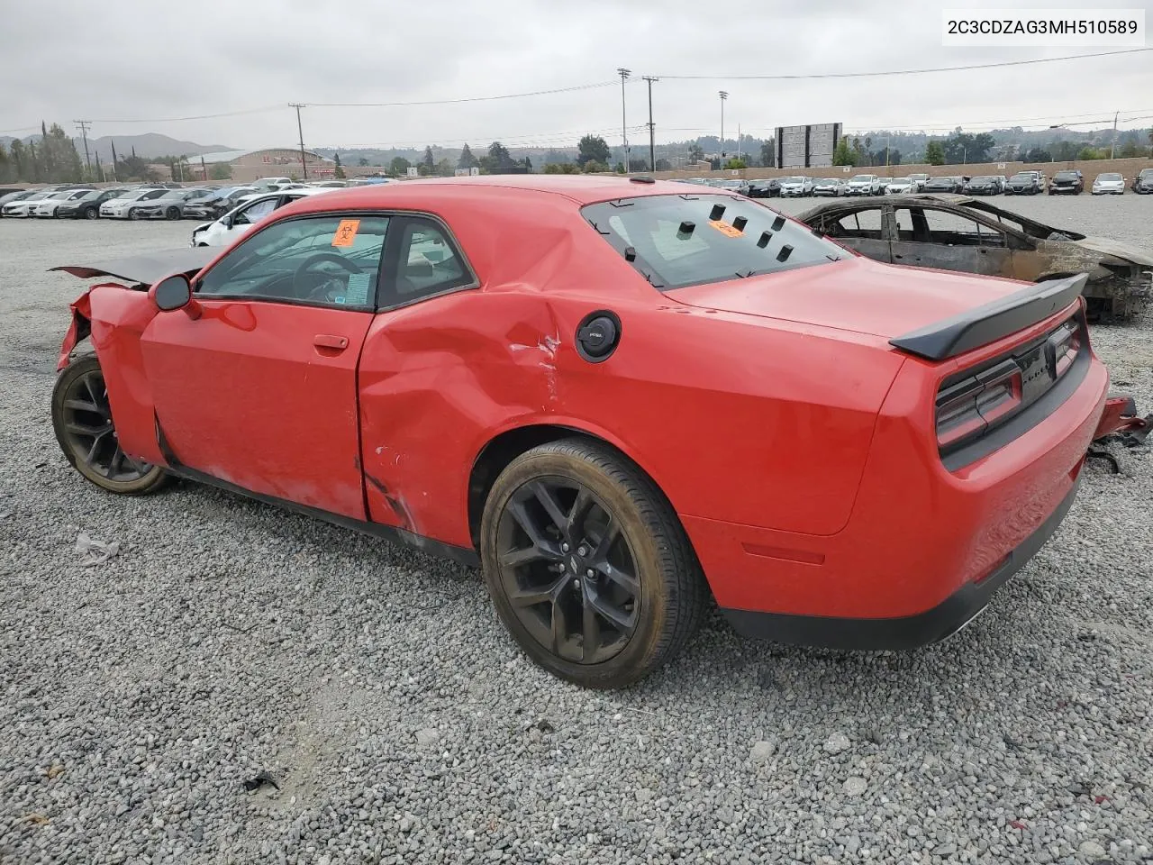 2021 Dodge Challenger Sxt VIN: 2C3CDZAG3MH510589 Lot: 72558104