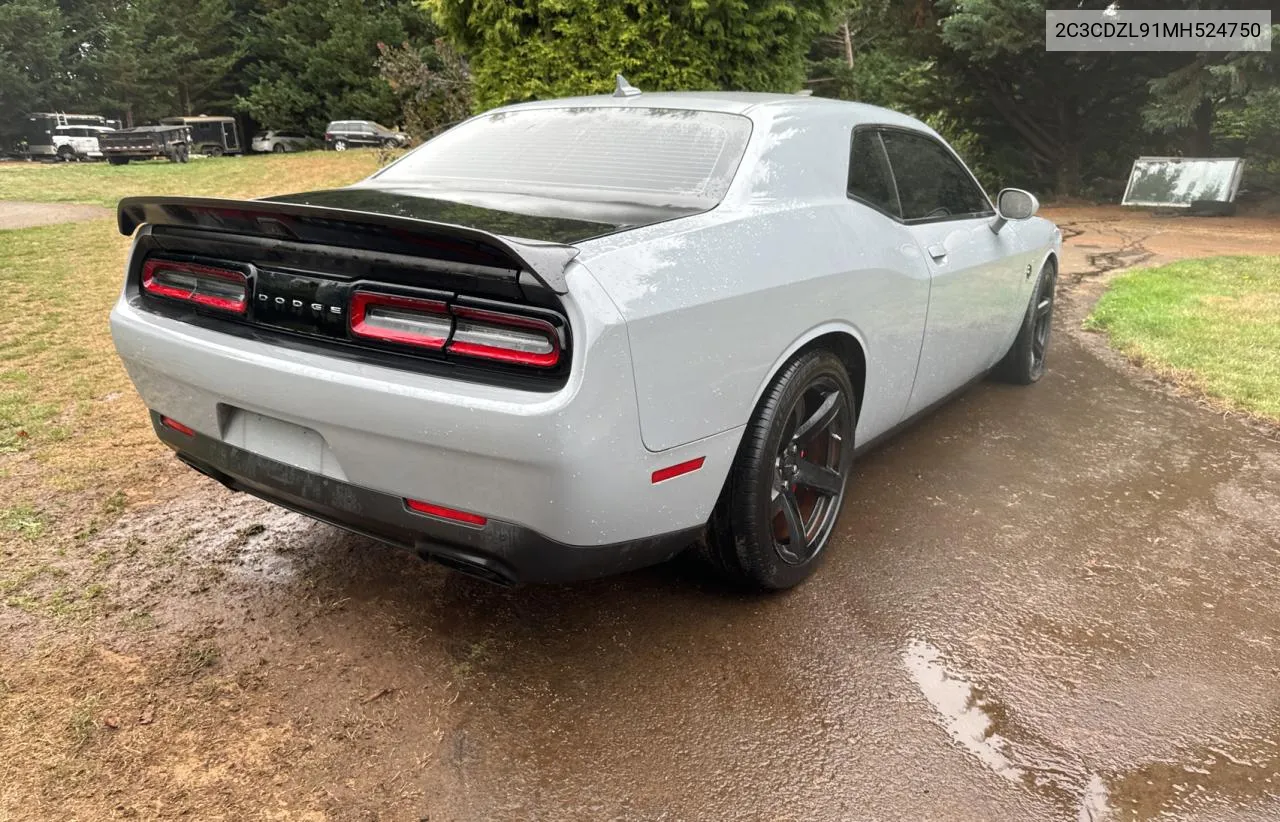 2C3CDZL91MH524750 2021 Dodge Challenger Srt Hellcat Redeye