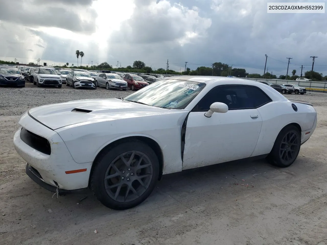 2021 Dodge Challenger Sxt VIN: 2C3CDZAGXMH552399 Lot: 72614574