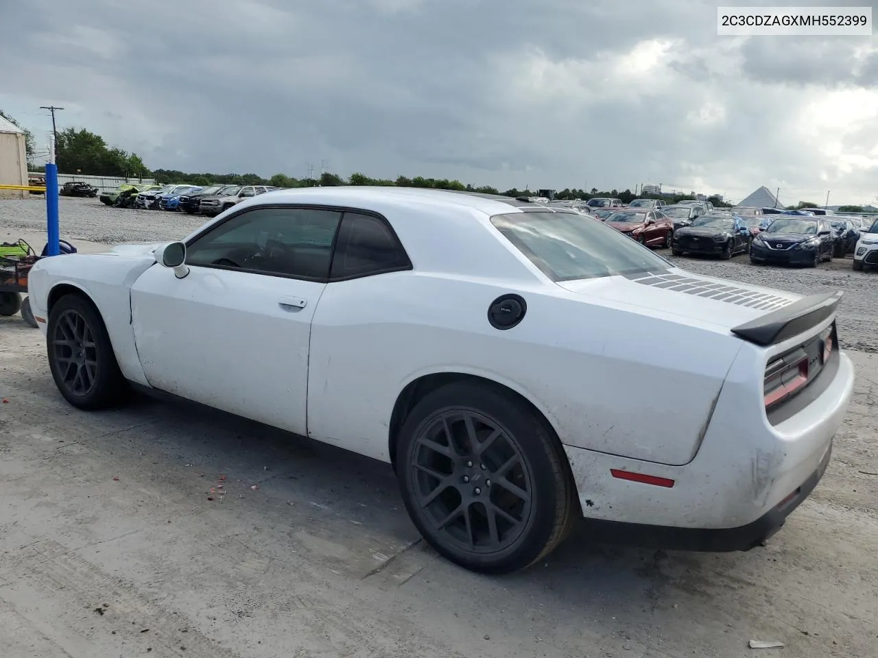 2021 Dodge Challenger Sxt VIN: 2C3CDZAGXMH552399 Lot: 72614574