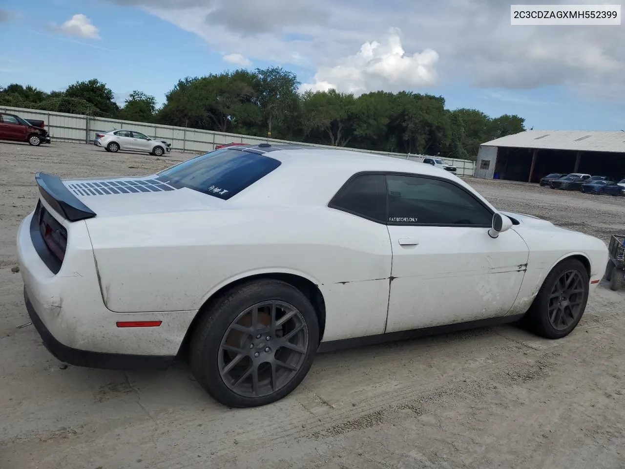 2021 Dodge Challenger Sxt VIN: 2C3CDZAGXMH552399 Lot: 72614574