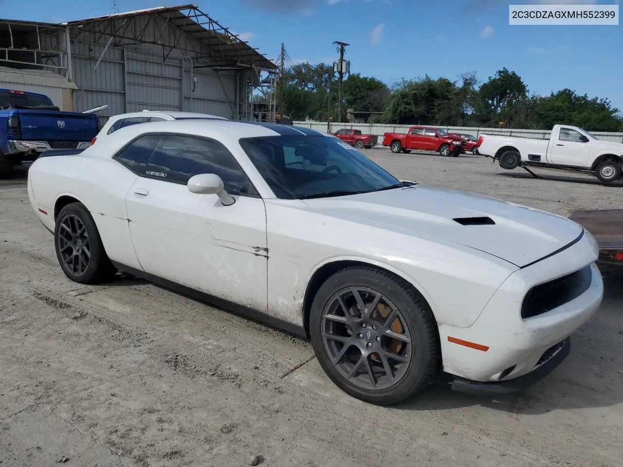 2021 Dodge Challenger Sxt VIN: 2C3CDZAGXMH552399 Lot: 72614574