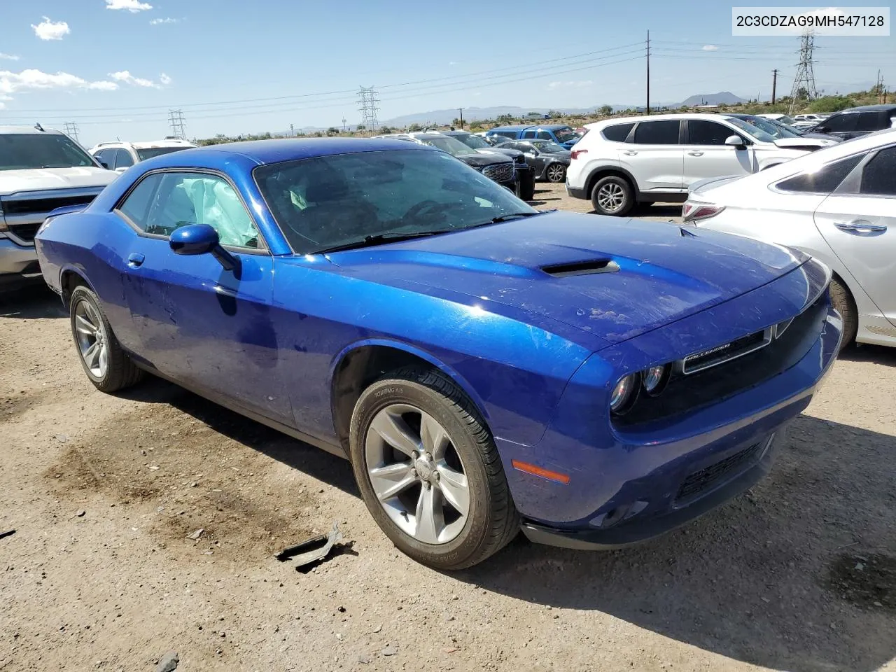 2021 Dodge Challenger Sxt VIN: 2C3CDZAG9MH547128 Lot: 72801074