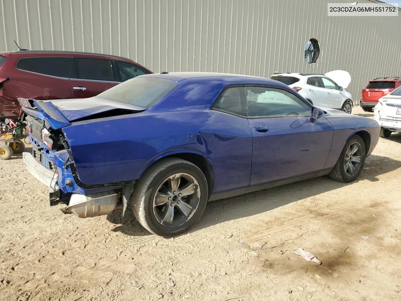 2021 Dodge Challenger Sxt VIN: 2C3CDZAG6MH551752 Lot: 73206544