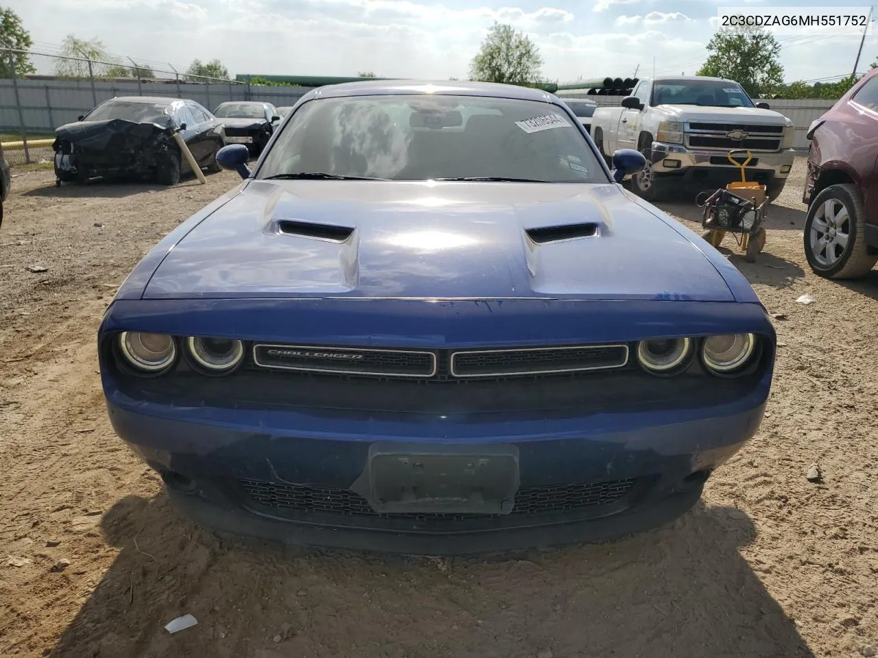 2021 Dodge Challenger Sxt VIN: 2C3CDZAG6MH551752 Lot: 73206544