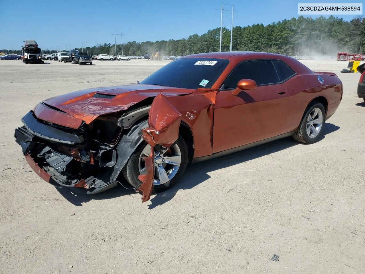 2021 Dodge Challenger Sxt VIN: 2C3CDZAG4MH538594 Lot: 73337744