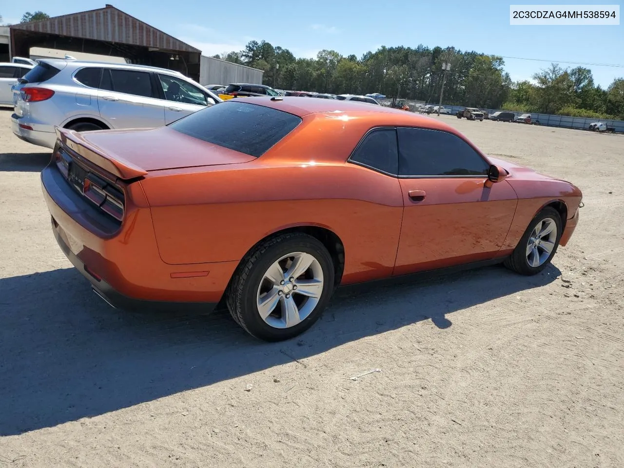 2021 Dodge Challenger Sxt VIN: 2C3CDZAG4MH538594 Lot: 73337744