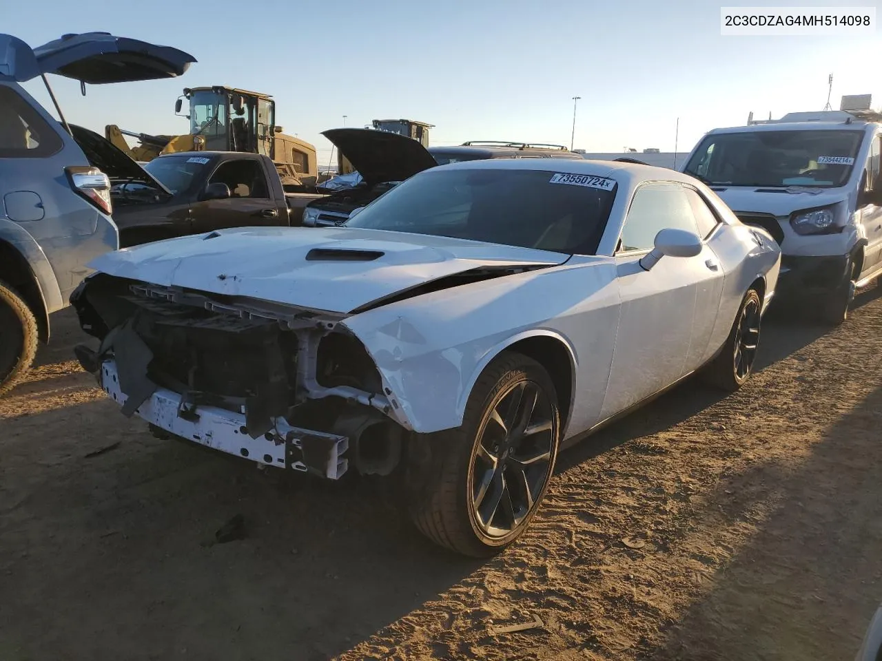 2021 Dodge Challenger Sxt VIN: 2C3CDZAG4MH514098 Lot: 73550724