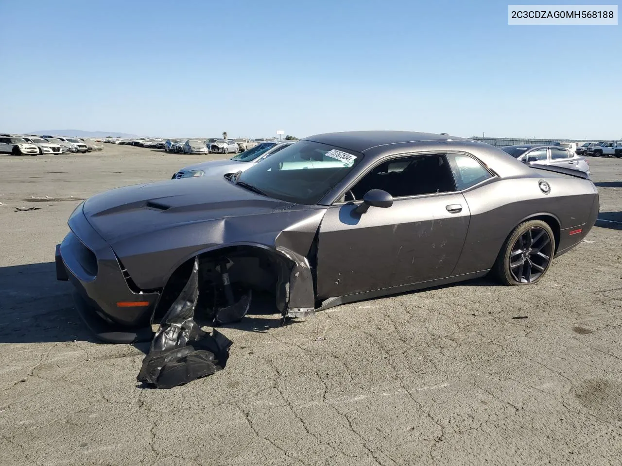 2021 Dodge Challenger Sxt VIN: 2C3CDZAG0MH568188 Lot: 73767534