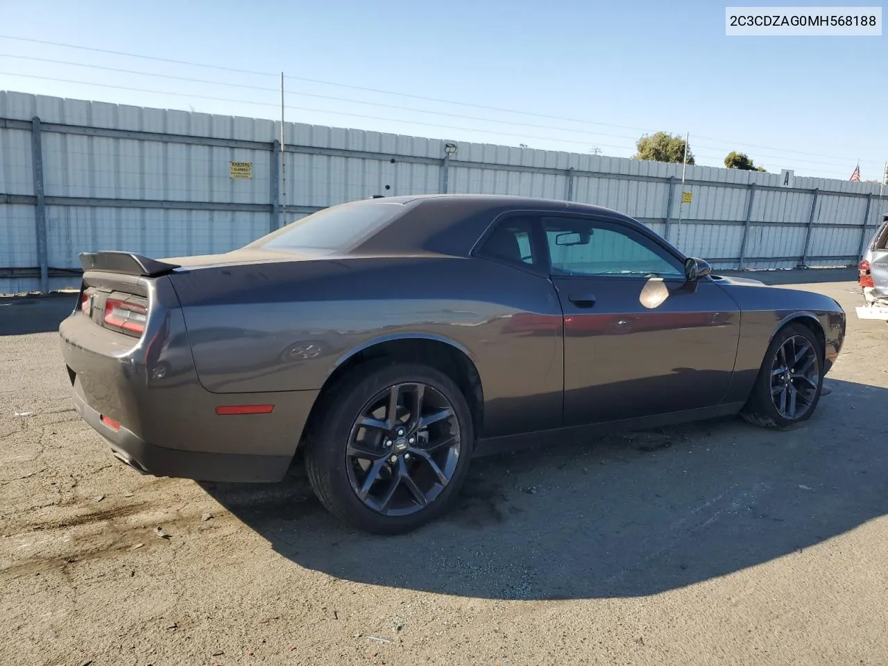 2021 Dodge Challenger Sxt VIN: 2C3CDZAG0MH568188 Lot: 73767534