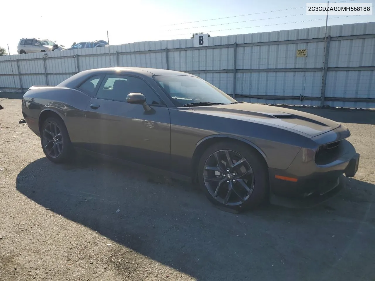 2021 Dodge Challenger Sxt VIN: 2C3CDZAG0MH568188 Lot: 73767534